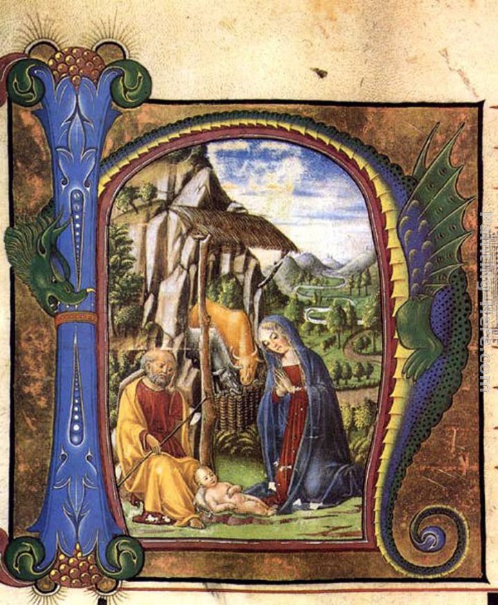 Nativity (in an Antiphonary) painting - Francesco Di Giorgio Martini Nativity (in an Antiphonary) art painting
